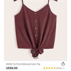 3 for $15: SHEIN Tie Front Buttoned Cami